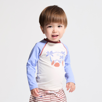 تيشيرت واقٍ من الأشعة فوق البنفسجية بأكمام طويلة بيج للصبي الرضيع